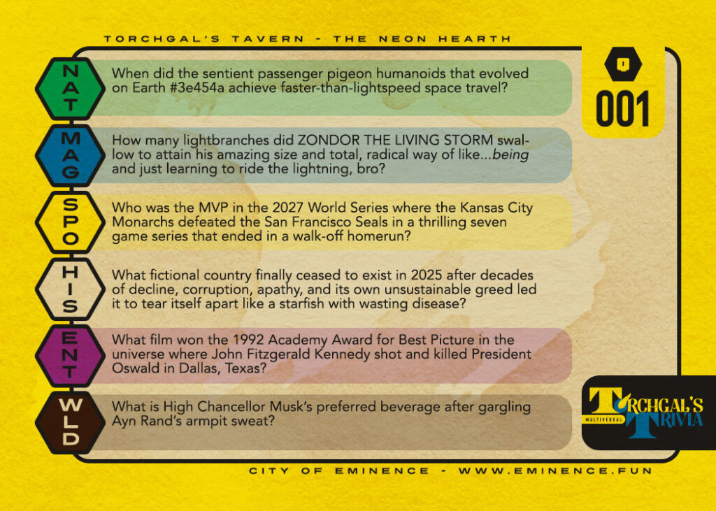 Torchgal’s Trivia #001