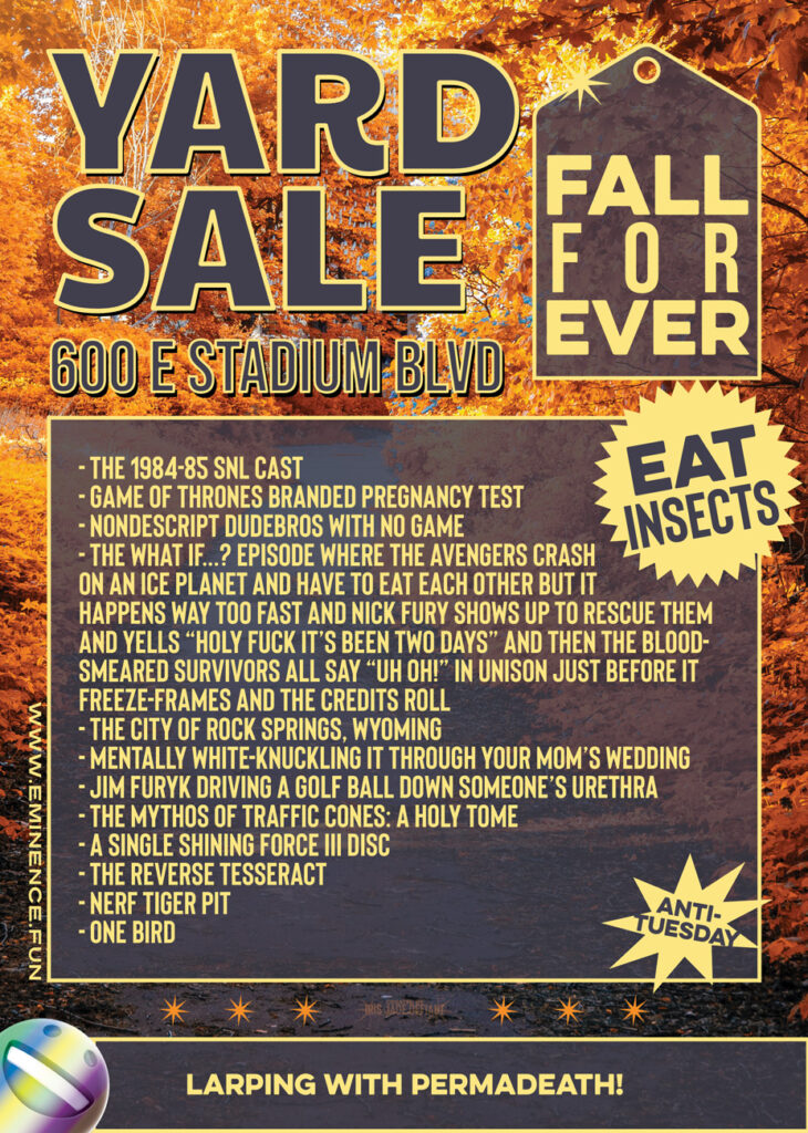 The Eternal Yard Sale for September 10, 2021