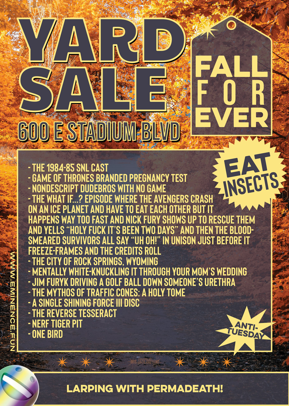 The Eternal Yard Sale for September 10, 2021