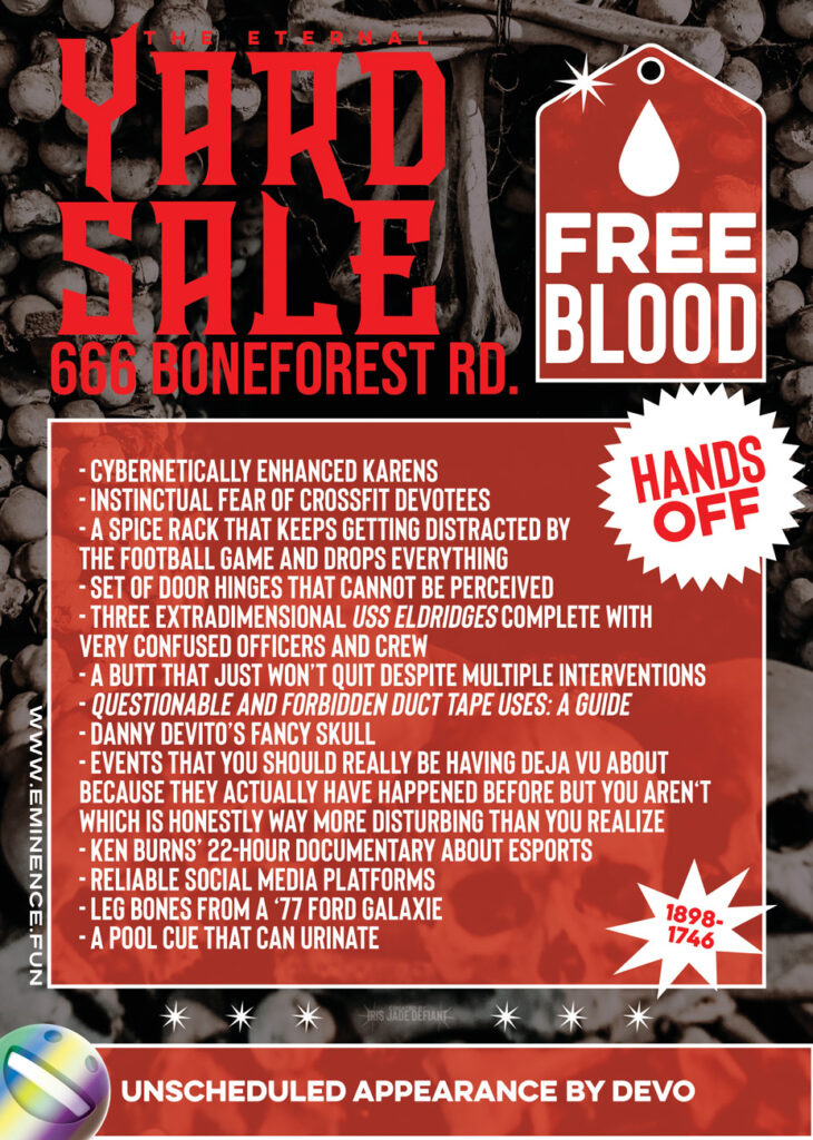 The Eternal Yard Sale for October 8, 2021