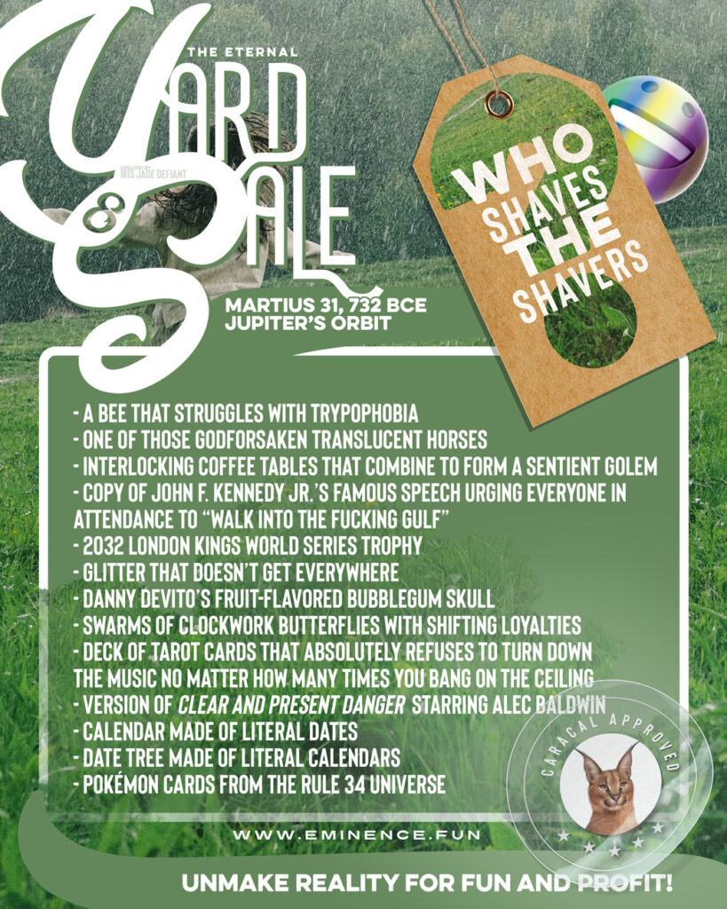 The Eternal Yard Sale for November 5, 2021