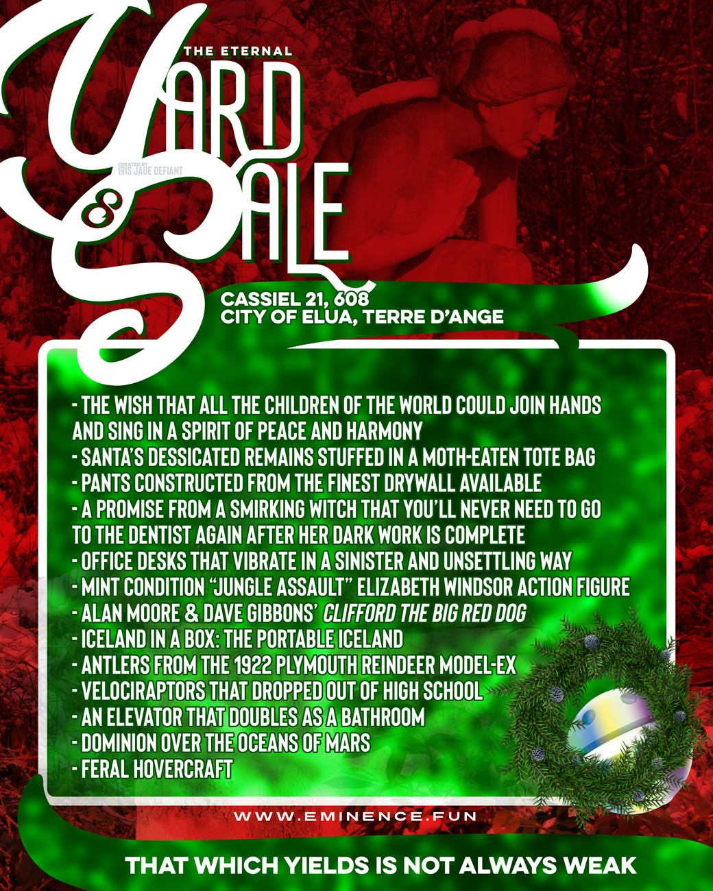 The Eternal Yard Sale for December 24, 2021